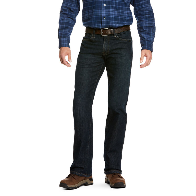 Ariat Jeans Herren - Rebar M4 Relaxed Durastretch Basic Stackable Straight Leg DunkelBlau ( RDHWK-19
